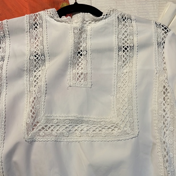 White lace cotton blouse - Picture 6 of 6